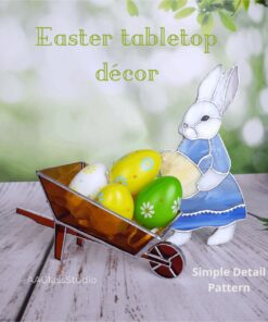 Easter tabletop décor, easy stained glass pattern, printable PDF and SVG