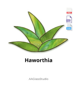 Stained glass Haworthia cactus suncatcher pattern - three file formats included for easy crafting