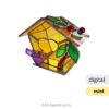 Stained Glass Birdhouse Pattern - Delightful Mini House PDF - room decor