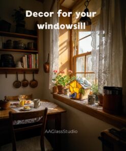 Stained glass for kitchen. Cozy bird-themed decor