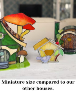 Stained glass house patterns. Comparison with our other 3d houses.