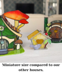 Stained glass house patterns. Comparison with our other 3d houses.