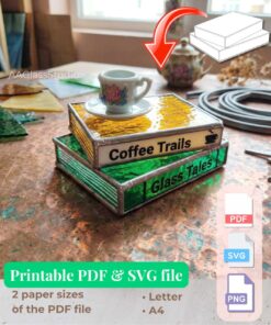 stained glass simple mini stacked books