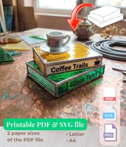 stained glass simple mini stacked books