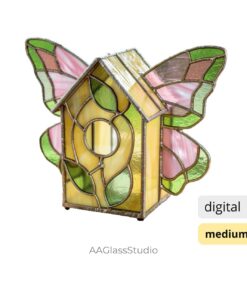 Stunning 3D Butterfly Stained Glass Birdhouse Pattern PDF - window decor