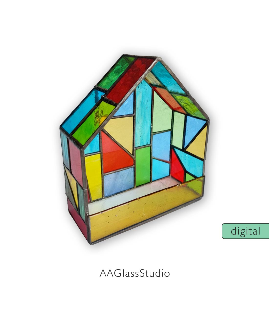 Multi-Use 3D Glass House Pattern | DIY Terrarium Template - table decor