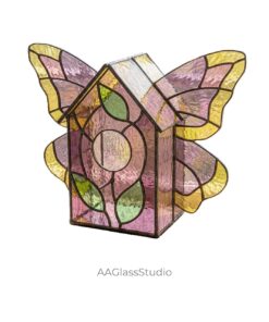 Alternative view of Stunning 3D Butterfly Stained Glass Birdhouse Pattern PDF