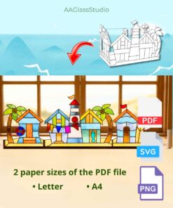 stained glass svg files for beach village