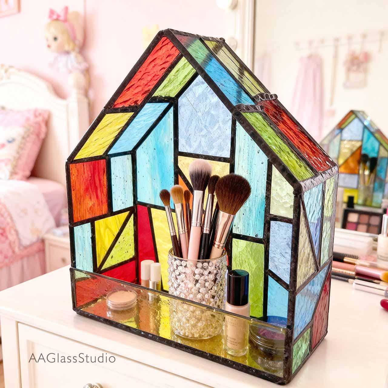 stained glass terrarium or organizer of your choice