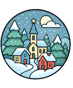 3D Stained Glass Christmas Village Patterns