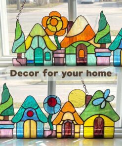 stained glass window panels: Enchanted Forest Village