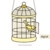 Birdcage Stained Glass Pattern: Versatile Bird Design - window decor
