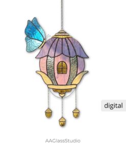 Magical Butterfly Lantern Pattern – Stunning Stained Glass Project - window decor