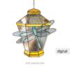 Charming Dragonfly Lantern Stained Glass Pattern - window decor