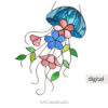 Floral Jellyfish Stained Glass Pattern: Whimsical Nautical - window decor