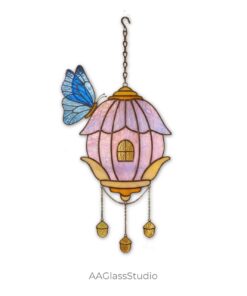 butterfly lantern stained glass pattern