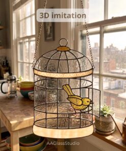 stain glass bird, cute kitchen decor
