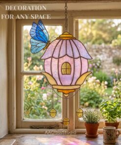 butterfly house stained glass pattern