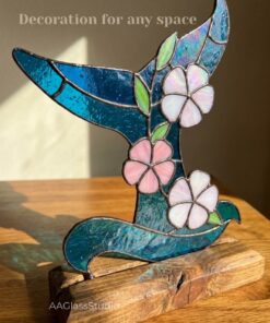 wood base for stained glass whale suncatcher