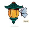 Japanese Lantern Stained Glass Pattern: Elegant Pagoda - window decor