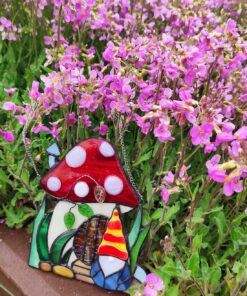 Alternative view of Gnome Mushroom House Suncatcher - Stained Glass Window Hanging Art