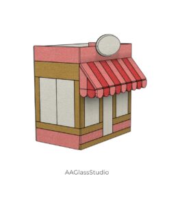 Alternative view of 3D Stained Glass Candy Shop Pattern: Christmas Village