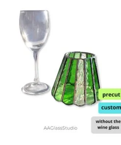 Wine Glass Shade Precut Stained Glass Kit. You can choose the color and size of your pre-cut glass.