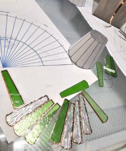 Alternative view of Wine Glass Shade Precut Stained Glass Kit