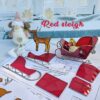 Santa's red sleigh at the pre-cut stained glass kits