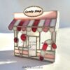 great stained glass candy shop 3d house from the Christmas village set
