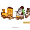 suncatcher for decor stained glass Christmas train